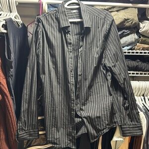 Express men’s pinstripe black and white dress shirt // size XL